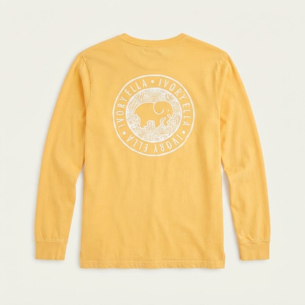 Ivory Ella Womens L Preppy Coastal Outdoors Long Sleeve Graphic Pocket T-Shirt